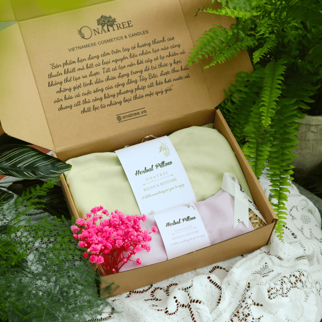 Set quà 1 gối chườm size to, 1 gối chườm size nhỏ